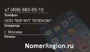 Кто звонил с 4996839313 - регион и оператор